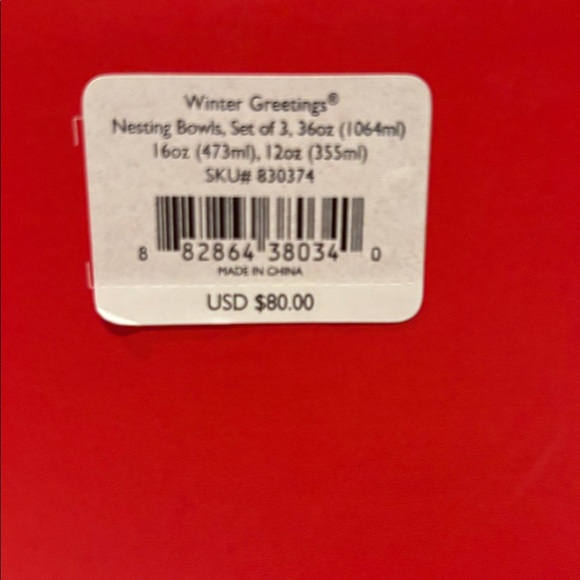 Lenox Winter greetings set of three bowls . - Picture 10 of 10